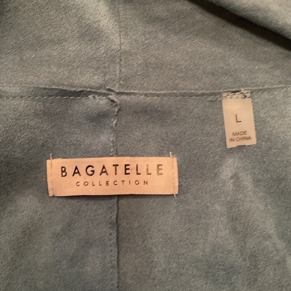 NWT Bagatelle Turquoise Teal Faux Suede Blazer Cardigan Jacket Sz L - Picture 9 of 11